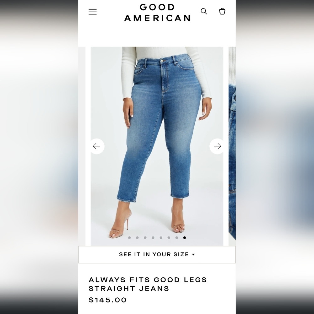 Good American SIZE 18 Straight leg Jean